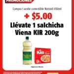 Promoción Oxxo compra un aceite Nutrioli 850 ml + $5 llévate unas salchichas Viena Kir