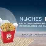 Promoción Noches Panda Express: guarnición Gratis en la compra de una especialidad los lunes