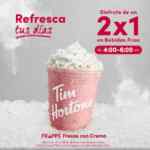 2x1 en bebidas frías en Tim Hortons de 4:00 a 6:00 PM hasta el 28 de abril