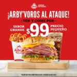 En Arby's Beef & Cheddar Classic Stack en combo chico a $99