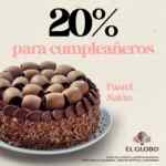 Descuento Cumpleañero El Globo: 20% de descuento en Pasteles y gelatinas familiares el mes de tu cumpleaños