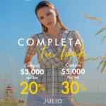 En Julio del 20% al 30% de descuento adicional sobre el total de tu compra