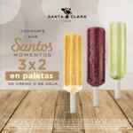 3x2 en paletas en helados Santa Clara