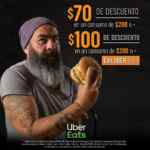 Promoción Uber Eats Cuarto de Kilo: $70 de descuento sólo hoy