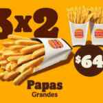 Burger King cupón de 3x2 en papas grandes