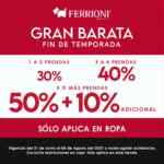 Gran Barata Ferrioni: Hasta 50% de descuento + 10% adicional