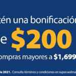 Código Super Walmart Cumple tienda en línea: $200 de bonificación en pedidos de $1,699