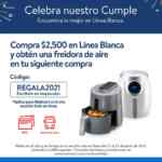 Código Walmart de freidora de aire Gratis en compras de línea blanca