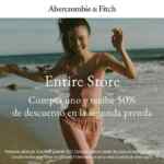 En Abercrombie & Fitch llévate segundo a mitad de precio en toda la tienda