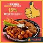 En Las Alitas 15% de descuento este 6 de junio si votas