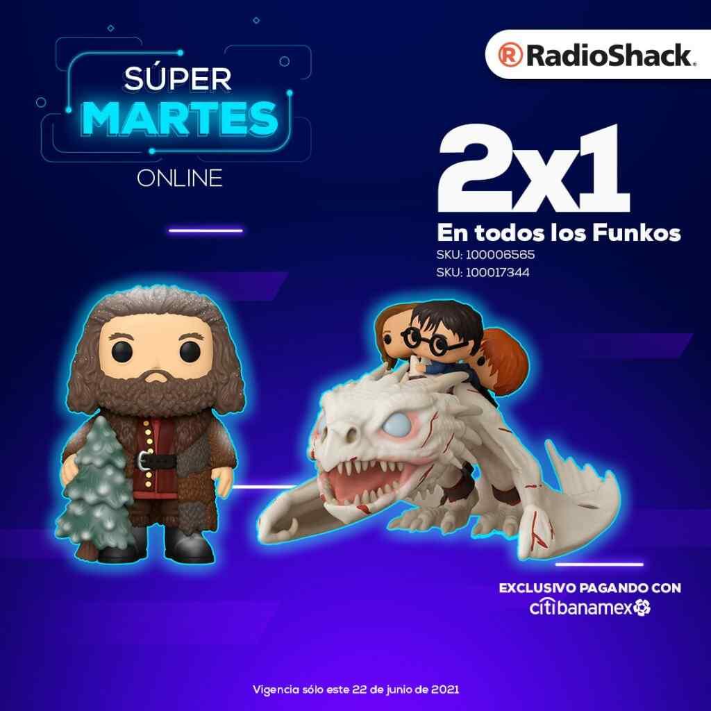 2x1 en todos los funkos en RadioShack online sólo hoy