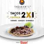 2x1 en tacos de costilla en taquearte los fines de semana de junio al pedir por Rappi