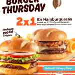 2x1 en hamburguesas Hooters todos los jueves