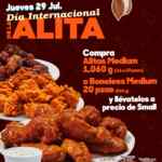 Promociones Hooters Día de la Alita 2021: Boneless gratis en compra de alitas y más