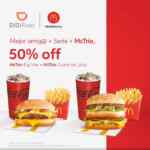 En McDonalds 50% de descuento en McTrío Big Mac + McTrío Cuarto de Libra al pedir por Didi Food