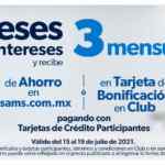 Promoción Sams Club 18 meses sin intereses + 3 de bonificación este fin de semana