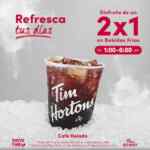 2x1 en bebidas frías en Tim Hortons de 1:00 a 6:00 PM