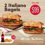 En Tim Hortons llévate 2 Italiano Bagels por $99 sólo hoy