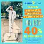 En Old Navy 40% de descuento en pants, leggings y shorts de la línea Active sólo hoy
