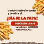 Promoción Burger King Día de la Papa: Papas gratis en la compra de cualquier combo el 20 de agosto