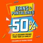 En C&A segunda prenda de jeans o pantalones a mitad de precio