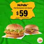 Cupón McDonalds Jueves de Automac: 1 McPollo + 1 hamburguesa con queso por $59