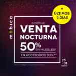 Venta Nocturna Móbica: 50% de descuento en muebles y 30% en accesorios