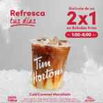 2x1 en bebidas frías participantes en Tim Hortons de 1:00 a 6:00 PM