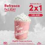 2x1 en bebidas frías participantes en Tim Hortons de 1:00 a 6:00 PM