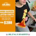 Combo Gamers Papa Johns: Playera de Pizza Power GRATIS al comprar pizza grande + pepperoni rolls por $289