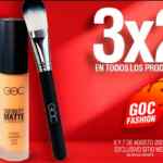 3x2 en todos los productos en la tienda en línea de GOC Make Up hoy sábado