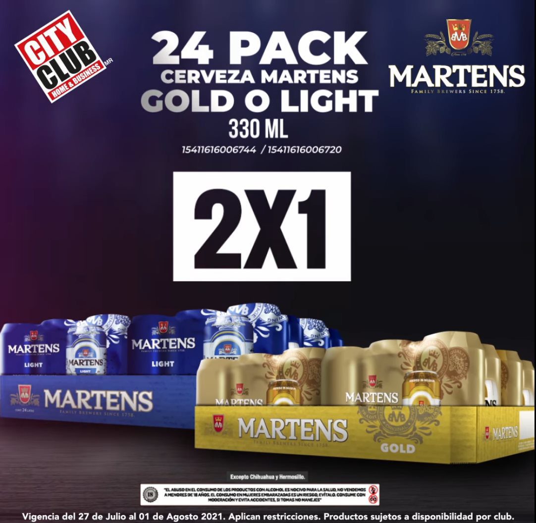 2x1 en 24-pack de cerveza Martens en City Club hoy domingo - Cazaofertas  México