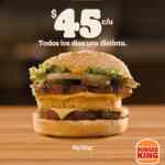 En Burger King todos los días una hamburguesa distinta por $45 c/u (+$35 en combo)