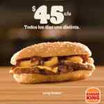 En Burger King todos los días una hamburguesa distinta por $45 c/u (+$35 en combo)