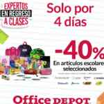 En Office Depot 40% de descuento en útiles escolares del 20 al 23 de septiembre