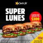 Promoción Carls Jr. Super Lunes: 4 hamburguesas Super Star por $300