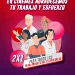2x1 en Cinemex para todos los trabajadores del sector salud
