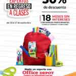 En Office Depot hasta 50% de descuento + 18 msi en útiles escolares