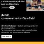 2x1 en restaurantes Uber Eats con la promoción Días Eats