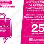 Venta Nocturna Liverpool 1 al 3 de octubre 2021