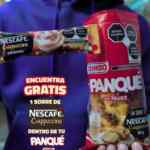 Sobre de Nescafé Cappuccino gratis en empaques de panqué Bimbo