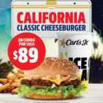 Promoción Carl's Jr: California Classic Cheeseburger en combo a sólo $89