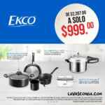 Kit Ekco con olla express + batería de cocina 5 piezas + Hermético de $2,207 a $999