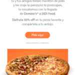 En Dominos Pizza 30% de descuento en todo el menú en pedidos por DiDi Food