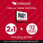 Ferrioni Buen Fin 2021: 2x1 en prendas seleccionadas + 12 msi