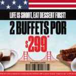 Cupón Sirloin Stockade 2 buffets por $299 de lunes a viernes durante noviembre