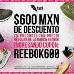 Cupón TAF de $600 de descuento en Reebok