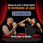 Cupón para Cinépolis de regalo en pedidos de Cuarto de Kilo hoy jueves