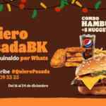 Cupón Burger King Whatsapp de combo hamburguesa con queso + 5 nuggets por $55