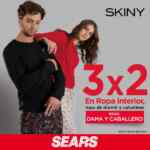 En Sears 3x2 en ropa interior, ropa de dormir y calcetines para dama y caballero